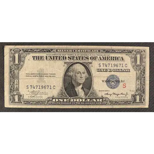 $1 1935-A blue seal. Small Silver Certificates 1610 (2)