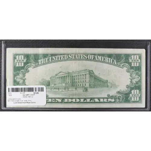 $10 1929 small brown seal. Small National Bank Notes 1801-2 (3)