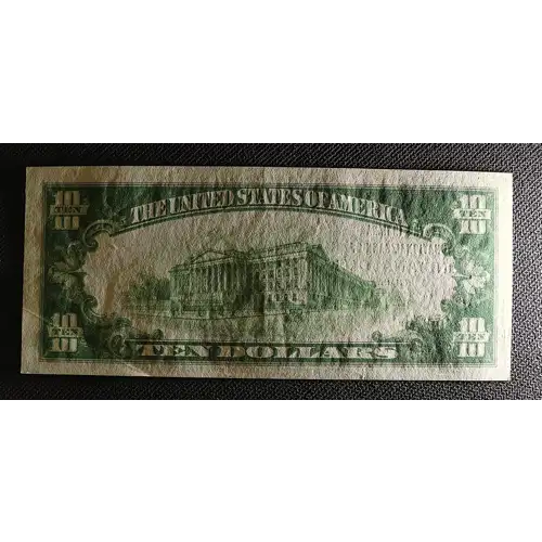 $10 1929 small brown seal. Small National Bank Notes 1801-2 (4)