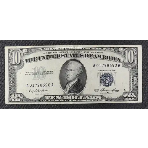 $10 1953 blue seal. Small Silver Certificates 1706 (2)
