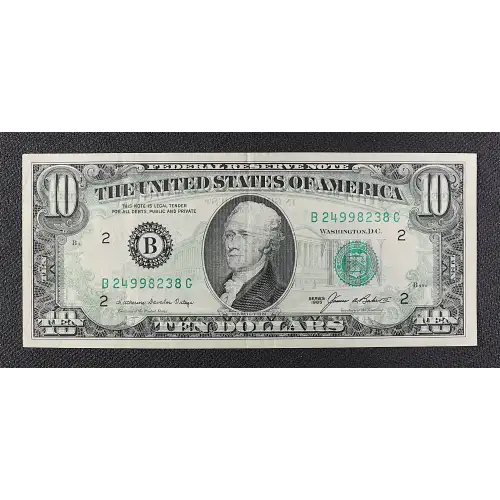 $10 1985 Treasury seal. Small Size $10 Federal Reserve Notes 2027-B (2)