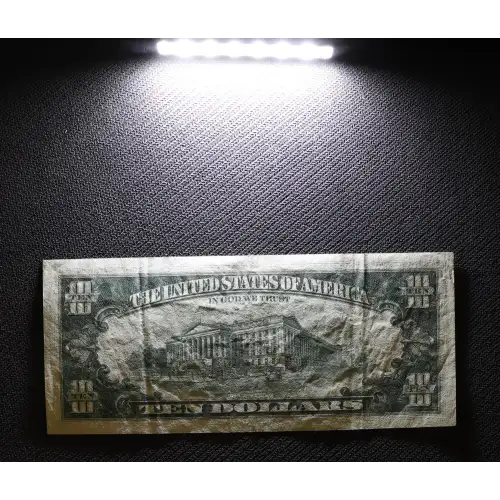 $10 1985 Treasury seal. Small Size $10 Federal Reserve Notes 2027-B (4)