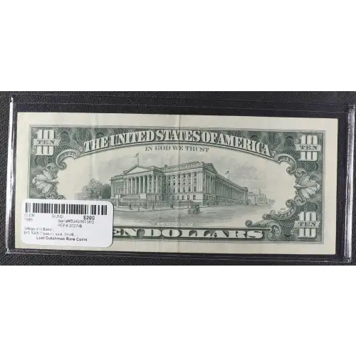 $10 1985 Treasury seal. Small Size $10 Federal Reserve Notes 2027-B (3)