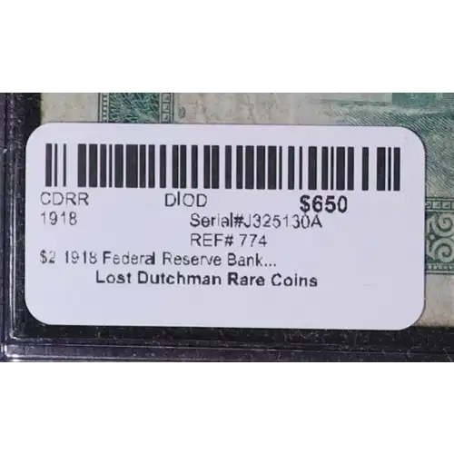 $2 1918  Federal Reserve Bank Notes 774