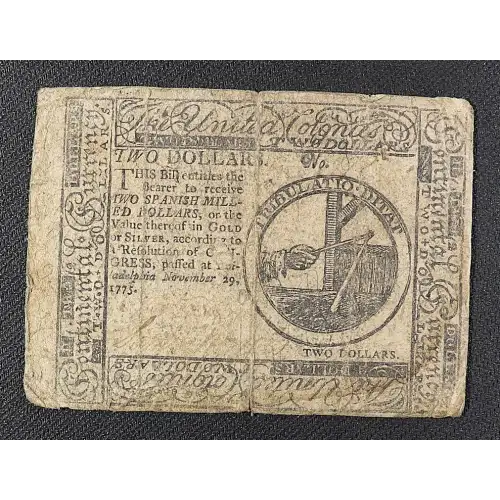 $2 November 29, 1775  CONTINENTAL CURRENCY CC-12