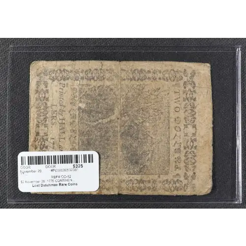 $2 November 29, 1775  CONTINENTAL CURRENCY CC-12 (3)