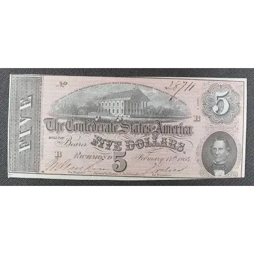 $5   Issues of the Confederate States of America CS-69