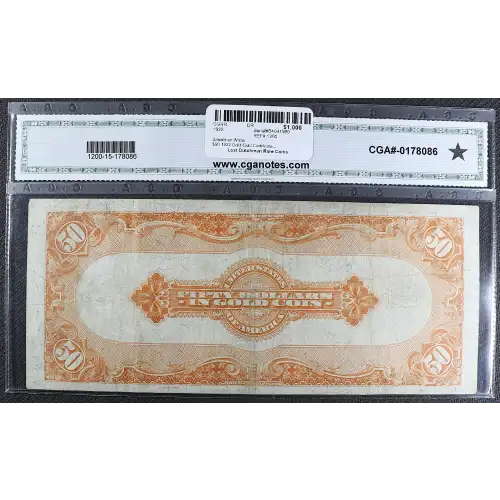 $50 1922 Gold Gold Certificates 1200