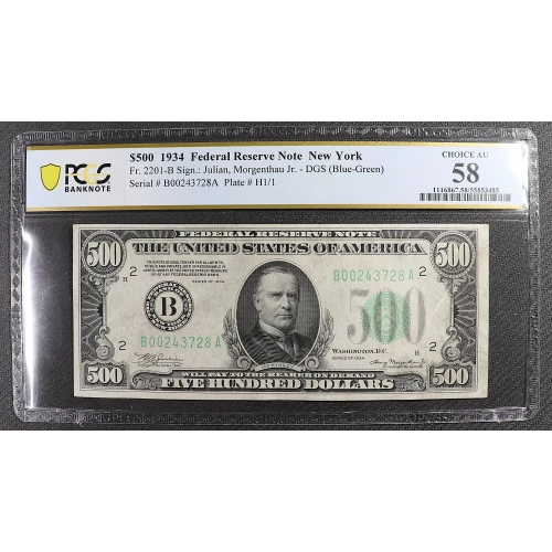 $500 1934  High Denomination Notes 2201-B (2)