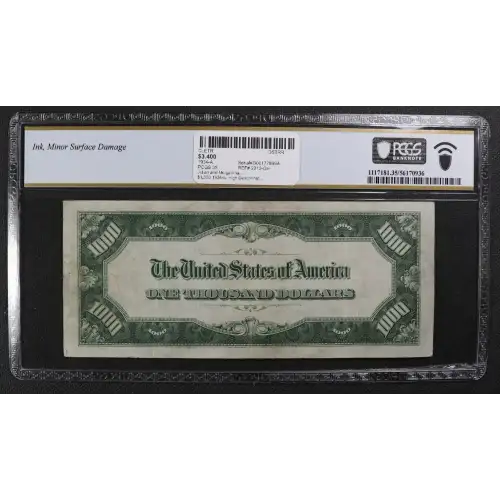 $1,000 1934-A.  High Denomination Notes 2212-Gm