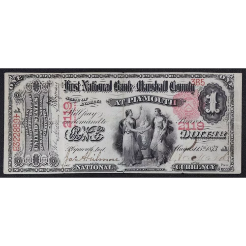$1 1875 Red with scallops First Charter Period 384