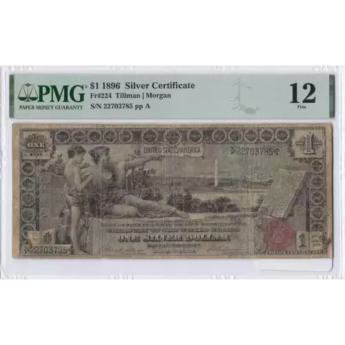 $1 1896 Small Red with rays Silver Certificates 224 (2)