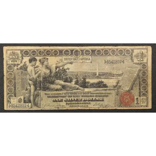 $1 1896 Small Red with rays Silver Certificates 224
