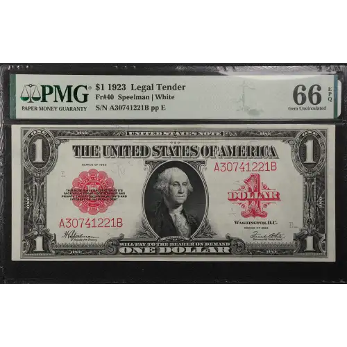 $1 1923 Small Red, scalloped Legal Tender Issues 40 (2)