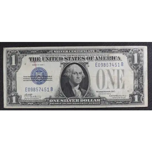 $1 1928-C blue seal. Small Silver Certificates 1603 (3)