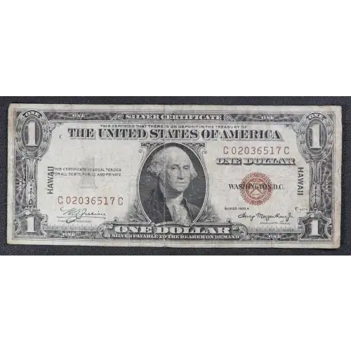 $1 1935-A brown seal Emergency Notes Issued During WW2 2300 (4)