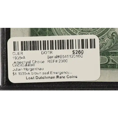 $1 1935-A brown seal Emergency Notes Issued During WW2 2300