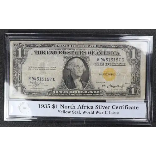 $1 1935-A yellow seal Emergency Notes Issued During WW2 2306 (2)