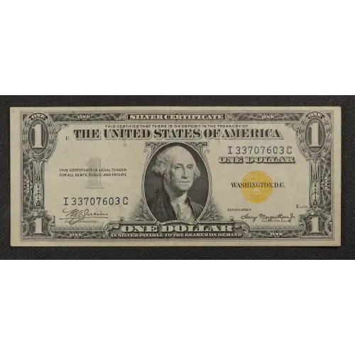 $1 1935-A yellow seal Emergency Notes Issued During WW2 2306 (4)