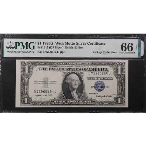 $1 1935-G blue seal. Small Silver Certificates 1617