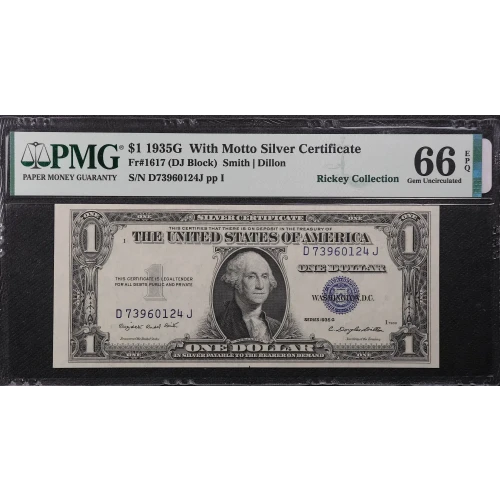 $1 1935-G blue seal. Small Silver Certificates 1617