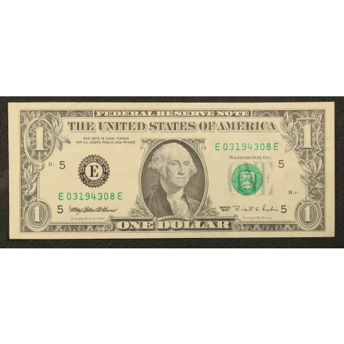 $1 1995 Green seal. Small Size $1 Federal Reserve Notes 1921-E