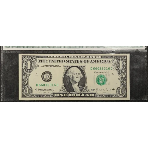 $1 1995 Green seal. Small Size $1 Federal Reserve Notes 1923-D