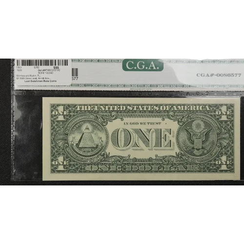 $1 1995 Green seal. Small Size $1 Federal Reserve Notes 1923-D (2)