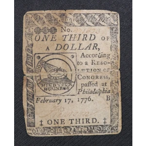 $1? 3 February 17, 1776  CONTINENTAL CURRENCY CC-20 (3)