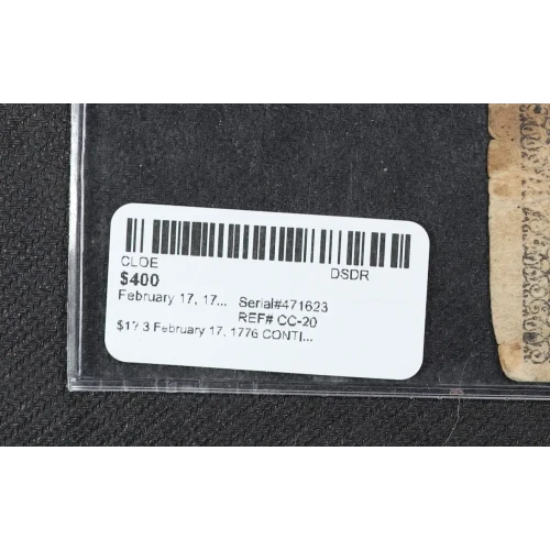 $1? 3 February 17, 1776  CONTINENTAL CURRENCY CC-20