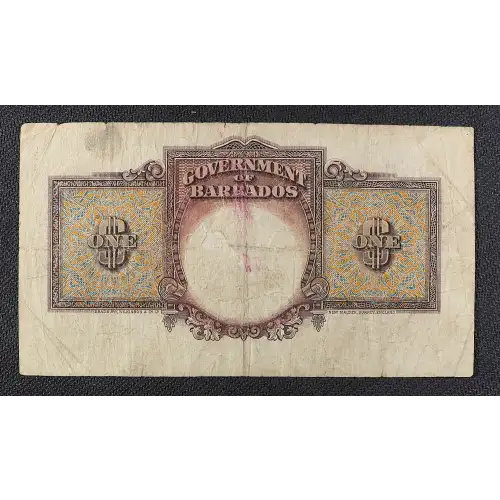 1 Dollar 1938-1949, 1938-1943 Issue a. 3.1.1938 Barbados 2 (2)