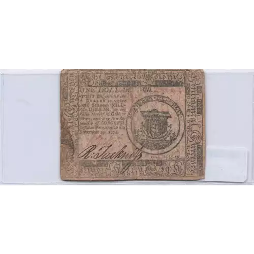 $1 November 29, 1775  CONTINENTAL CURRENCY CC-11 (2)