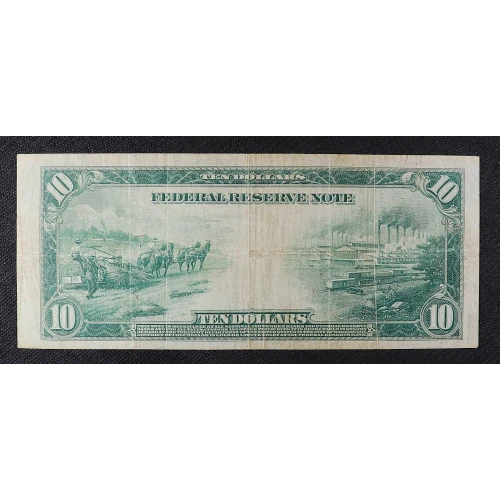 $10 1914 Blue Seal Federal Reserve Notes 907A