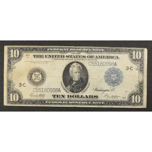 $10 1914 Blue Seal Federal Reserve Notes 915A