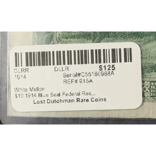 $10 1914 Blue Seal Federal Reserve Notes 915A (3)
