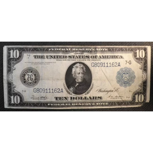 $10 1914 Red Seal Federal Reserve Notes 931B