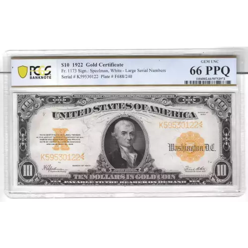 $10 1922 Gold Gold Certificates 1173 (2)