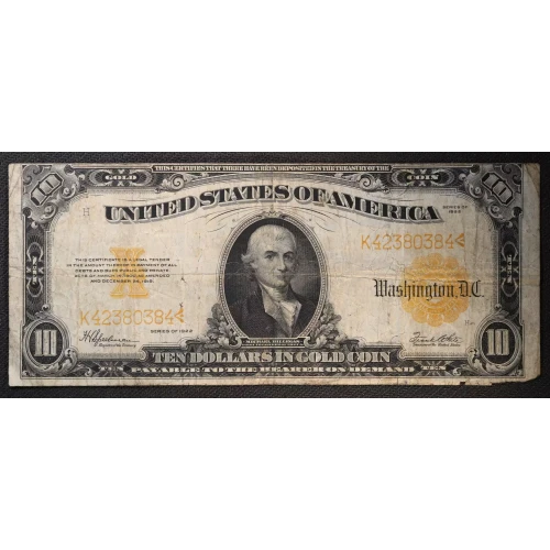 $10 1922 Gold Gold Certificates 1173