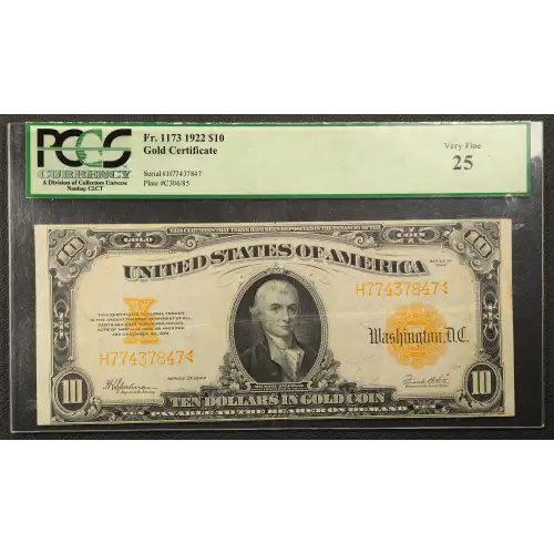 $10 1922 Gold Gold Certificates 1173 (2)