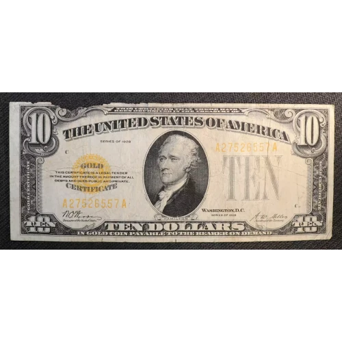 $10 1928 Gold Seal Small Size Gold Certificates 2400 (2)