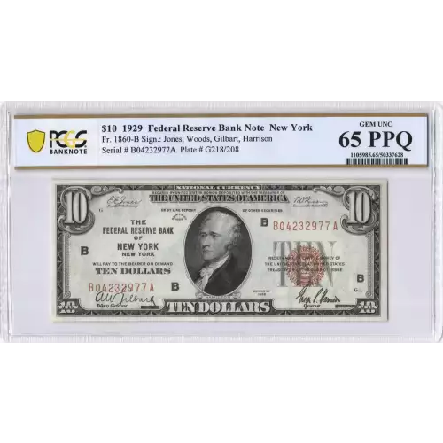 $10 1929 brown seal Small Federal Reserve Bank Notes 1860-B (2)