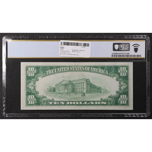 $10 1929 brown seal Small Federal Reserve Bank Notes 1860-G (2)