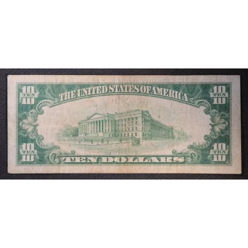 $10 1929 brown seal Small Federal Reserve Bank Notes 1860-H (2)