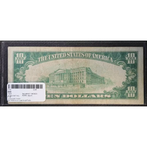 $10 1929 brown seal Small Federal Reserve Bank Notes 1860-H (3)