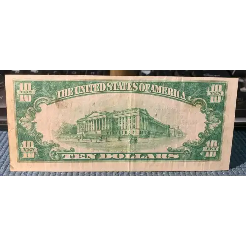 $10 1929 brown seal Small Federal Reserve Bank Notes 1860-I (2)