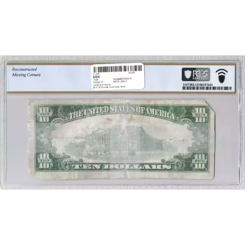 $10 1929 small brown seal. Small National Bank Notes 1801-1 (2)