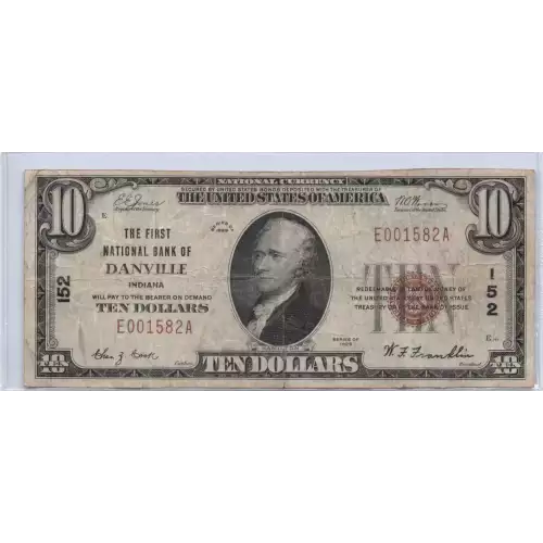 $10 1929 small brown seal. Small National Bank Notes 1801-1 (2)