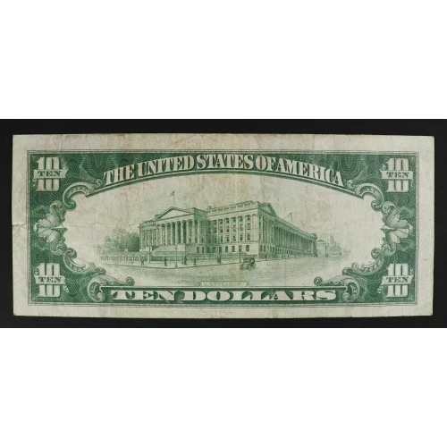 $10 1929 small brown seal. Small National Bank Notes 1801-1 (2)