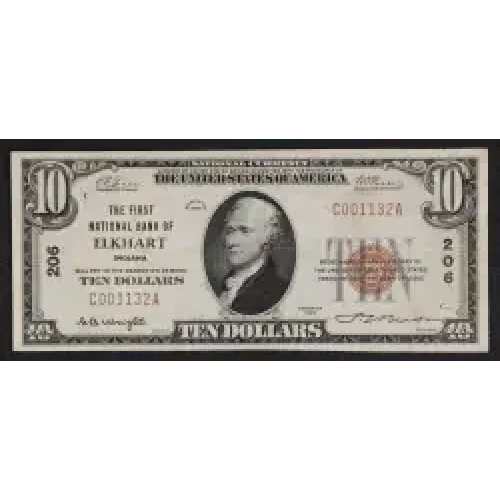 $10 1929 small brown seal. Small National Bank Notes 1801-1