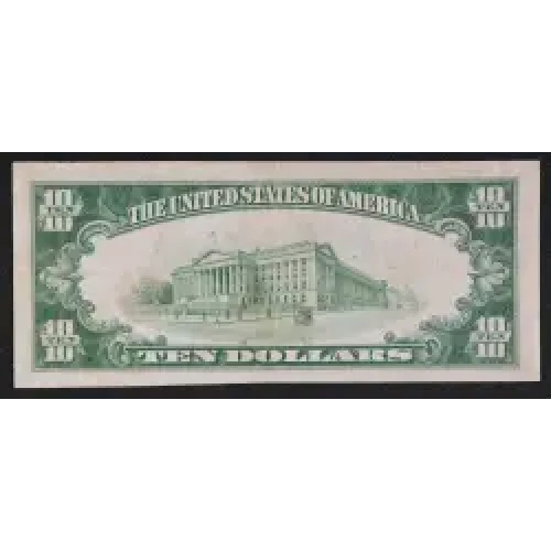 $10 1929 small brown seal. Small National Bank Notes 1801-1 (2)